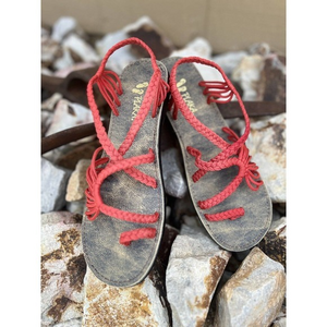 Red Braided Women's Sandals